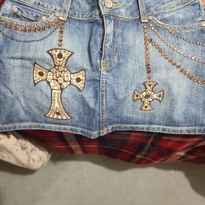 Kippys Blue Denim Mini Skirt